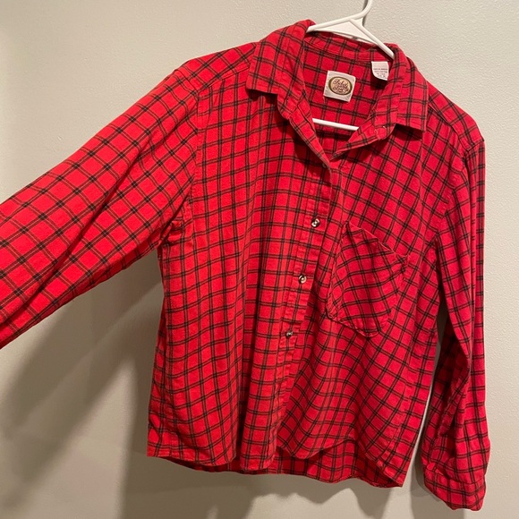 Picket and Post Vintage Cotton Button Up Red Plaid Flannel Size Medium - Picture 4 of 6